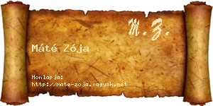 Máté Zója névjegykártya