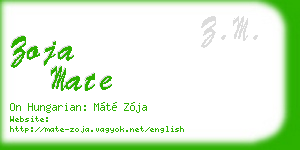 zoja mate business card